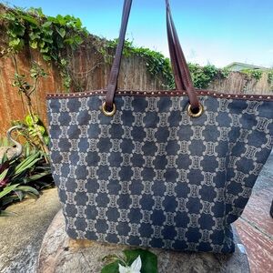 Celine Paris Macadam Tote Bag, Denim Blue